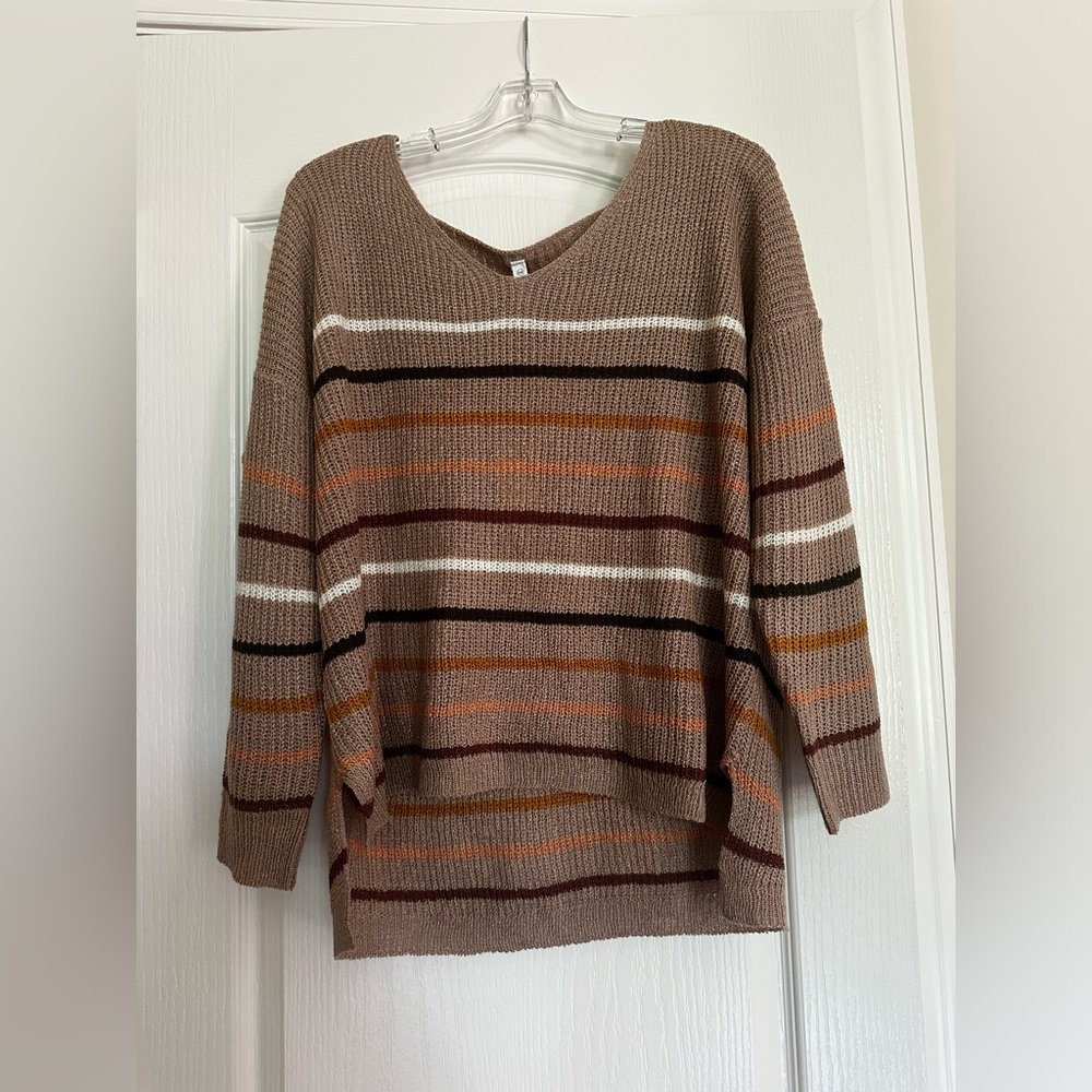 NWT Wishlist Brown/Tan striped knit sweater
